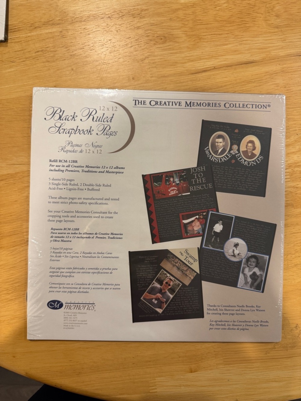 Creative Memories 12 x 12 Black Ruled Album Refill Pages 5 Original Size NWT
